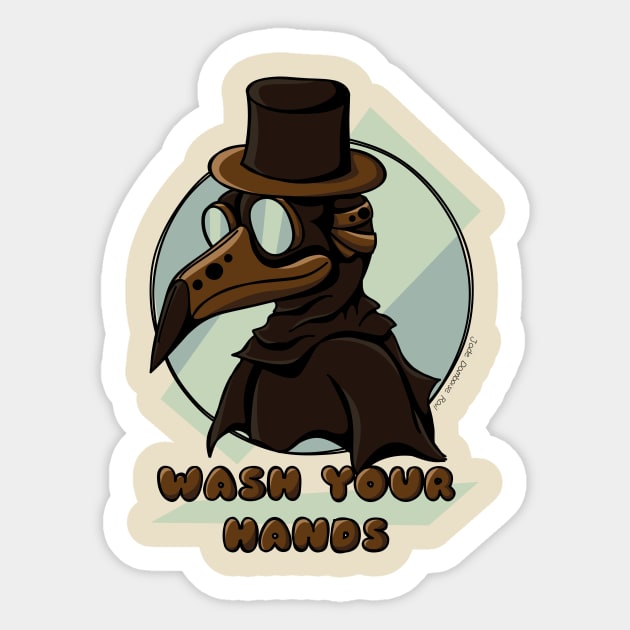 Plague Doctor Says Wash Your Hands Sticker by JadedOddity